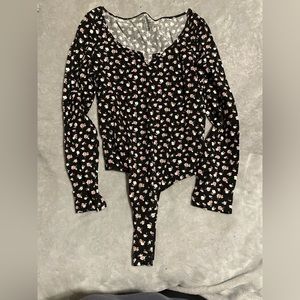 PINK floral bodysuit